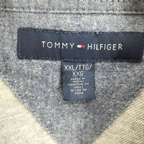 トミーヒルフィガー TOMMY HILFIGER ロゴ 刺繍 ボーダー ポロシャツ ビッグサイズ メンズ import:XXL