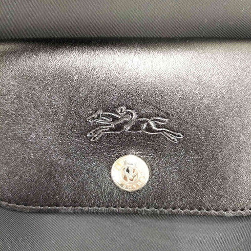 ロンシャン LONGCHAMP ロゴ エンボス加工 レザー 切替 ナイロン トートバッグ レディース