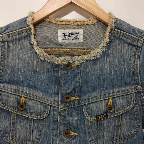 リー Lee Ford mills ノーカラーデニムジャケット レディース JPN:L