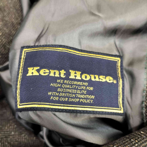 ケント Kent HOUSE シルク レーヨン 混 ヘリンボーン ネップ ウール ポリ 2B テーラード ジャケット メンズ A6