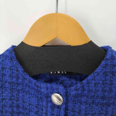 ザラ ZARA ノーカラーツイードジャケット レディース import:S