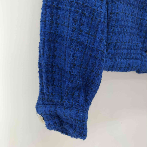 ザラ ZARA ノーカラーツイードジャケット レディース import:S