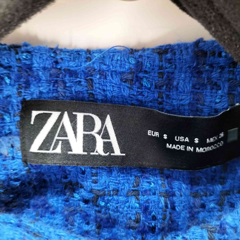 ザラ ZARA ノーカラーツイードジャケット レディース import:S