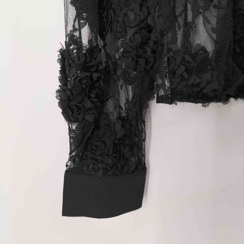 ザラ ZARA L/S 花柄シアーシャツ レディース import:XS