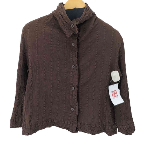 ミー イッセイミヤケ me ISSEY MIYAKE L/S シワ加工ハイネックブラウス レディース