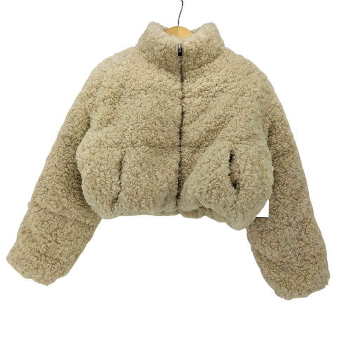 ザラ ZARA CROPPED FAUX SHEARLING PUFFER JACKET クロップドフェイクボアキルティングジャケット レディース import:S
