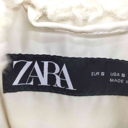 ザラ ZARA CROPPED FAUX SHEARLING PUFFER JACKET クロップドフェイクボアキルティングジャケット レディース import:S