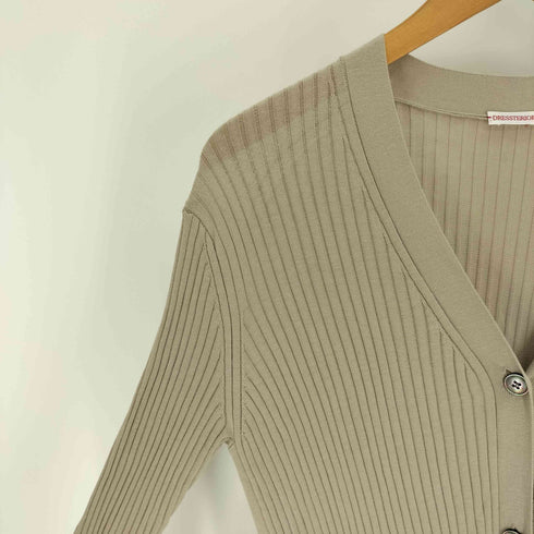 ドレステリア DRESSTERIOR コットン レーヨン リブ ニット Vネック ワンピース レディース JPN:38