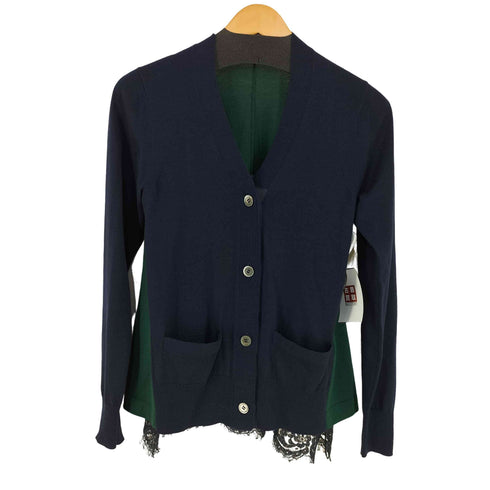 サカイ Sacai 20AW レースドッキングウールカーディガン レディース JPN:2