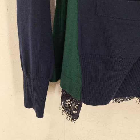 サカイ Sacai 20AW レースドッキングウールカーディガン レディース JPN:2