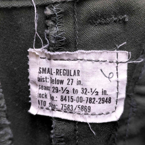 ユーエスアーミー U.S. ARMY 70S M-65 Field Cargo Pants SERVALジップ フィールド カーゴ パンツ WINFIELD社製 78年製 ユニセックス レディース SMALL REGULAR