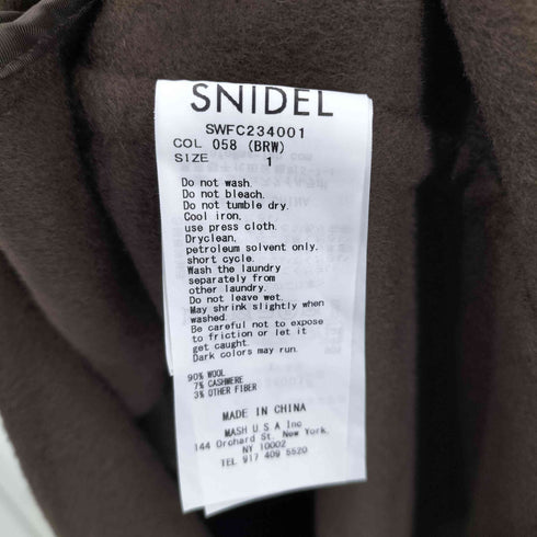 スナイデル snidel 23AW ウロコカシミヤロングコート レディース JPN:1