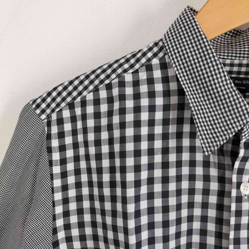 コムデギャルソンオム COMME des GARCONS HOMME 05aw クレイジーパターン 切替チェックシャツ メンズ L