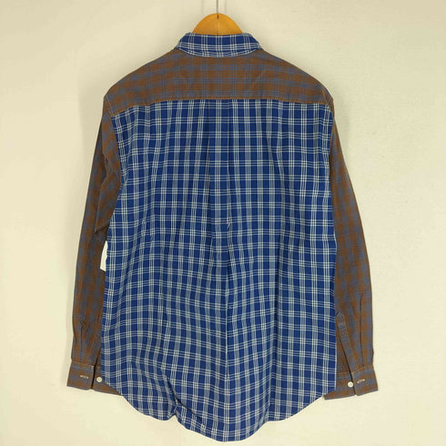 コムデギャルソンオムドゥ COMME des GARCONS HOMME DEUX 16aw テールカット クレイジーパターン切替 チェックシャツ メンズ M