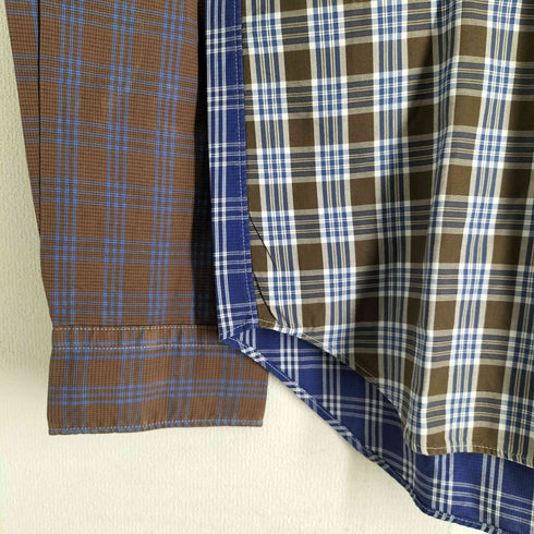 コムデギャルソンオムドゥ COMME des GARCONS HOMME DEUX 16aw テールカット クレイジーパターン切替 チェックシャツ メンズ M