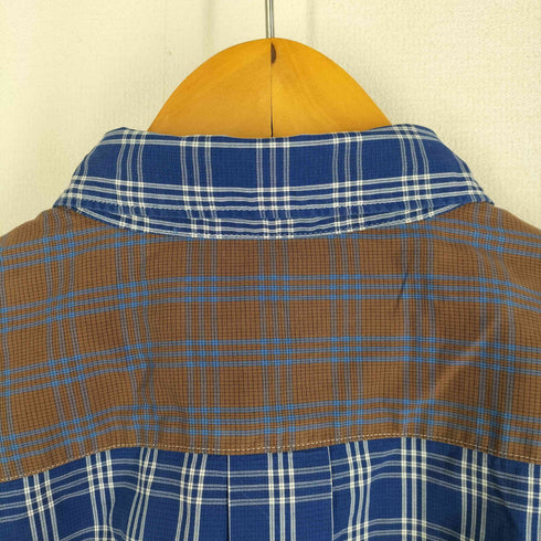 コムデギャルソンオムドゥ COMME des GARCONS HOMME DEUX 16aw テールカット クレイジーパターン切替 チェックシャツ メンズ M