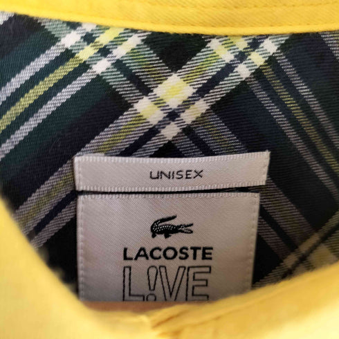 ラコステライブ Lacoste Live タータンチェック 切替 ボタンダウンシャツ メンズ M