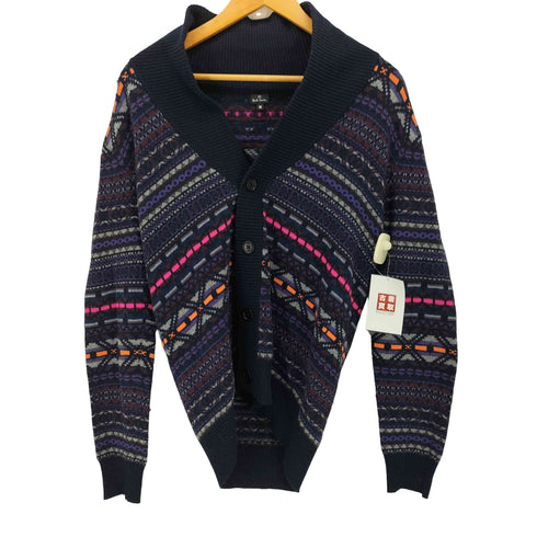 ピーエスポールスミス PS Paul Smith 総柄 ウール ニット カーディガン メンズ import:M