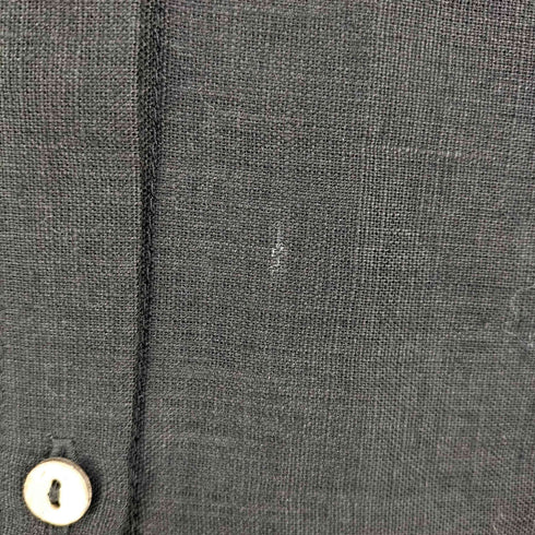 MagicLinen アシンメトリーヘム リネンシャツ ブラック レディース XS-M