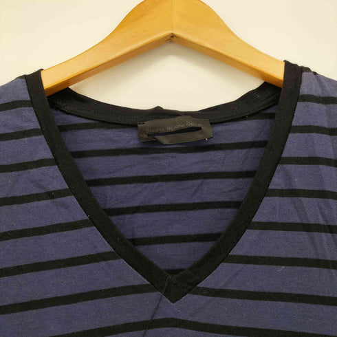 ディーゼルブラックゴールド DIESEL BLACK GOLD Vネック ボーダーS/S Tシャツ レディース import:XS