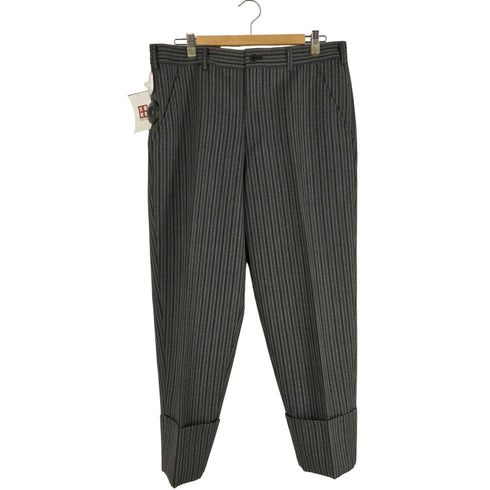 コムデギャルソンオムプリュス COMME des GARCONS HOMME PLUS 12aw NEITHERMAN NOR WOMAN 男でも女でもない期 ウールギャバ センタープレス ロールアップスラックス メンズ L