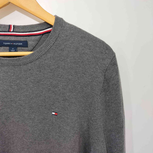 トミーヒルフィガー TOMMY HILFIGER ロゴ刺繍 コットンロングスリーブニットセーター メンズ import:M