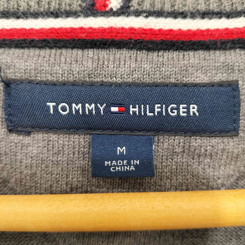 トミーヒルフィガー TOMMY HILFIGER ロゴ刺繍 コットンロングスリーブニットセーター メンズ import:M