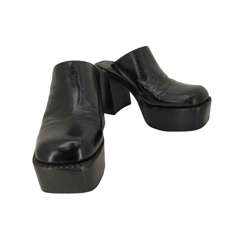 ジェフリーキャンベル Jeffrey Campbell レザーヒール スクエアトゥ サボ レディース 37