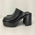 ジェフリーキャンベル Jeffrey Campbell レザーヒール スクエアトゥ サボ レディース 37