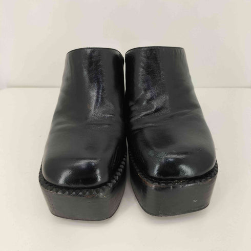 ジェフリーキャンベル Jeffrey Campbell レザーヒール スクエアトゥ サボ レディース 37