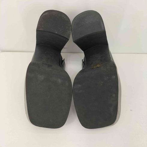 ジェフリーキャンベル Jeffrey Campbell レザーヒール スクエアトゥ サボ レディース 37