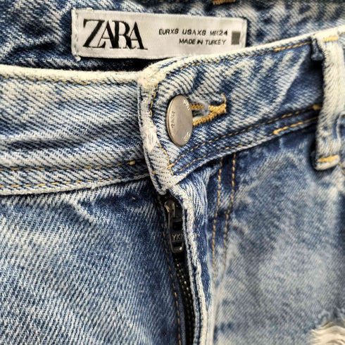 ザラ ZARA ダメージ加工スリットデニムスカート レディース JPN:XS