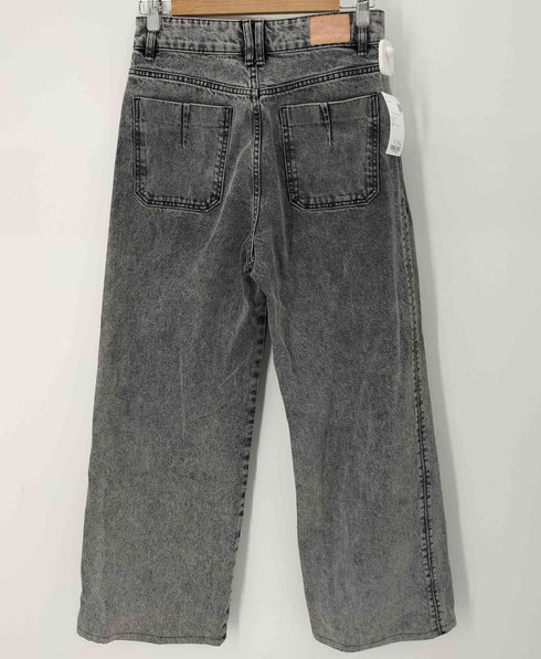 ザラ ZARA ワイドバギーブラックデニムパンツ レディース EUR:38