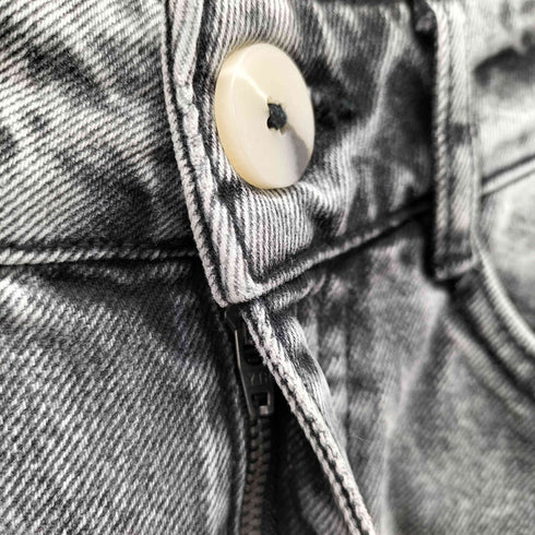 ザラ ZARA ワイドバギーブラックデニムパンツ レディース EUR:38