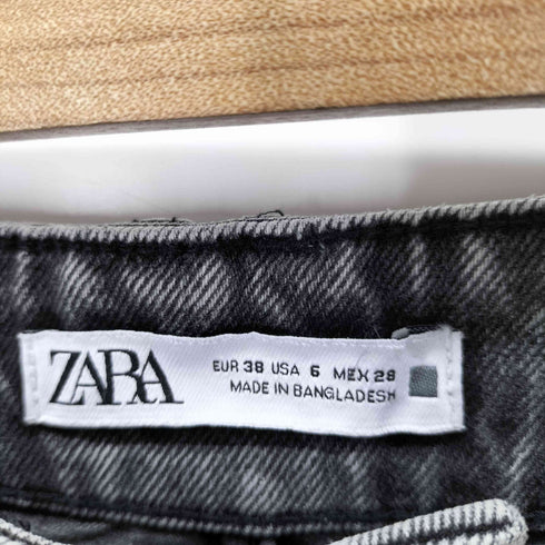 ザラ ZARA ワイドバギーブラックデニムパンツ レディース EUR:38