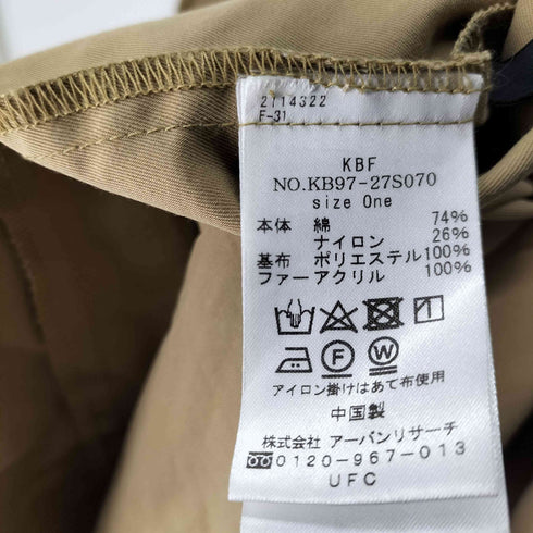ケイビーエフ KBF ミリタリーアノラック3WAYコート メンズ ONE SIZE