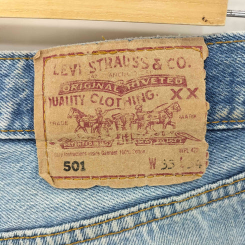 リーバイス Levis 90S 96年製 06月 UK製 ボタン裏299 501 デニムパンツ メンズ W33 L34