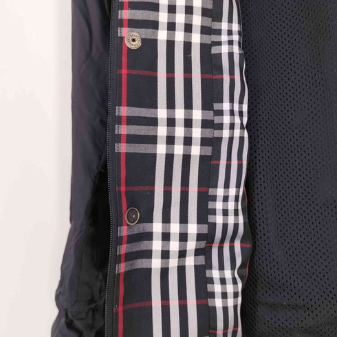 バーバリーブラックレーベル BURBERRY BLACK LABEL 裏地 メッシュ ノバチェック アームロゴ刺繍 ナイロン フーデッドジャケット メンズ import:M
