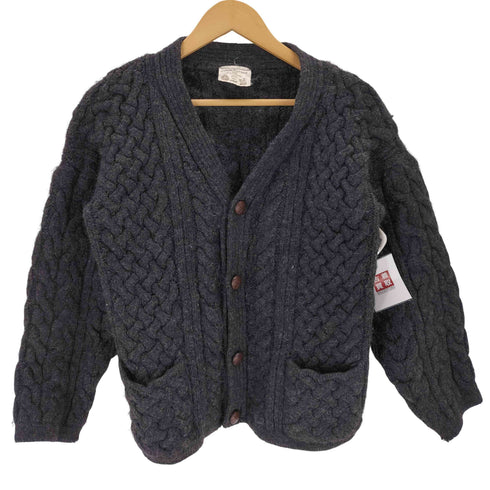 cottage knitwear ケーブル編みウールニットカーディガン England製 メンズ