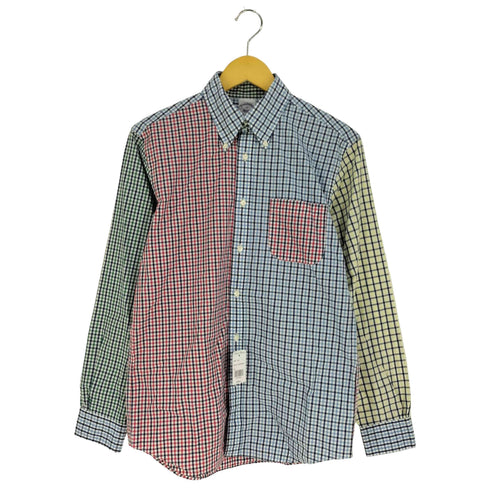 ブルックスブラザーズ BROOKS BROTHERS クレイジーパターン コットン チェック ボタンダウンシャツ メンズ import:S