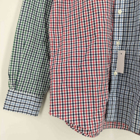 ブルックスブラザーズ BROOKS BROTHERS クレイジーパターン コットン チェック ボタンダウンシャツ メンズ import:S