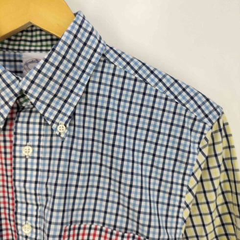 ブルックスブラザーズ BROOKS BROTHERS クレイジーパターン コットン チェック ボタンダウンシャツ メンズ import:S