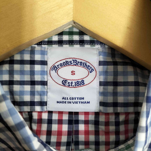 ブルックスブラザーズ BROOKS BROTHERS クレイジーパターン コットン チェック ボタンダウンシャツ メンズ import:S