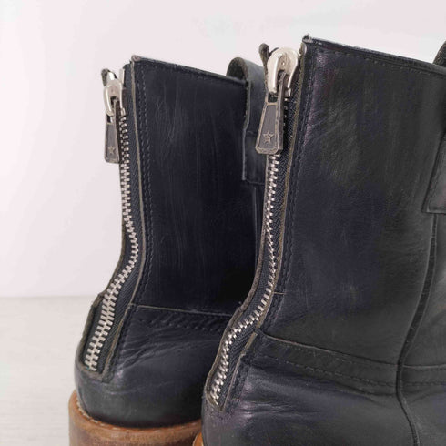 M バックジップレザーブーツ メンズ UK:9