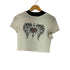 ラインストーン プリントTシャツ レディース JPN:M