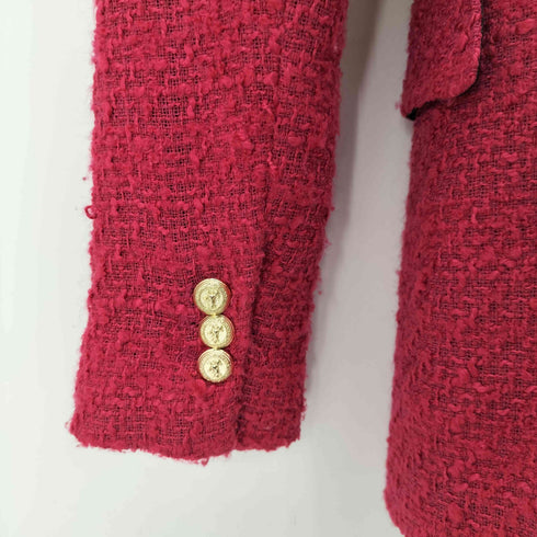 ザラ ZARA 金ボタンダブルツイードジャケット レディース import:XS