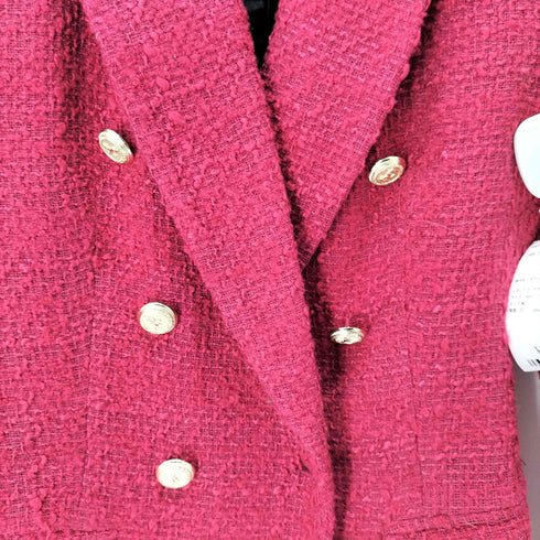 ザラ ZARA 金ボタンダブルツイードジャケット レディース import:XS