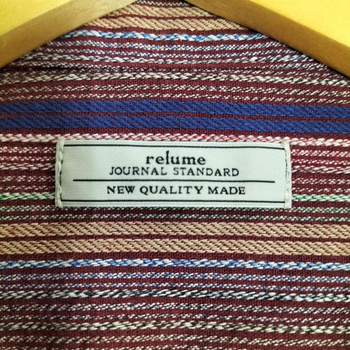 ジャーナルスタンダードレリューム JOURNAL STANDARD relume カラーストライプ ドビーオープンカラー半袖シャツ メンズ JPN:M