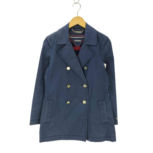 トミーヒルフィガー TOMMY HILFIGER 裏地ボーダー柄 シュート丈 トレンチコート レディース JPN:S