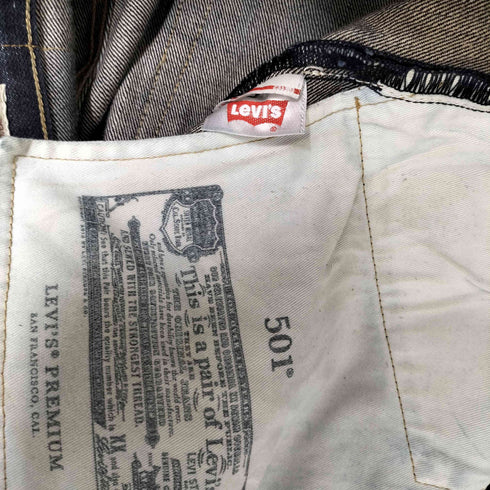 リーバイス Levis PREMIUM 501 STRAIGHT REGULAR CONE MILLS 12.5oz BIG E インディゴ 濃紺 ボタンフライ ストレート デニム パンツ イエローアーキュエイトステッチ メンズ W36 L32